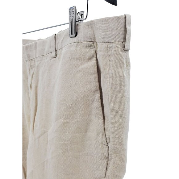Perry Ellis 36x29 Portfolio Trouser Linen Pants Lightweight Mens Slacks Cream - Picture 7 of 14